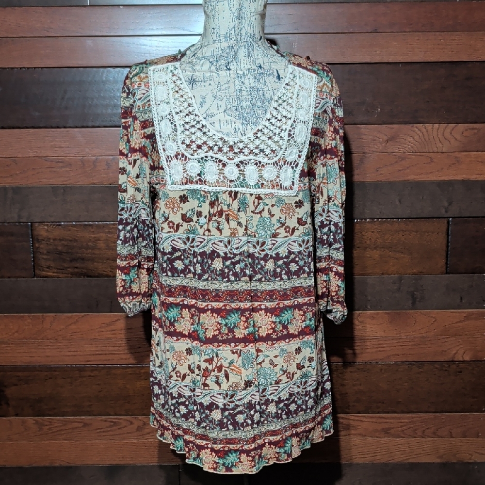 ONE WORLD Multicolor Bohemian Top